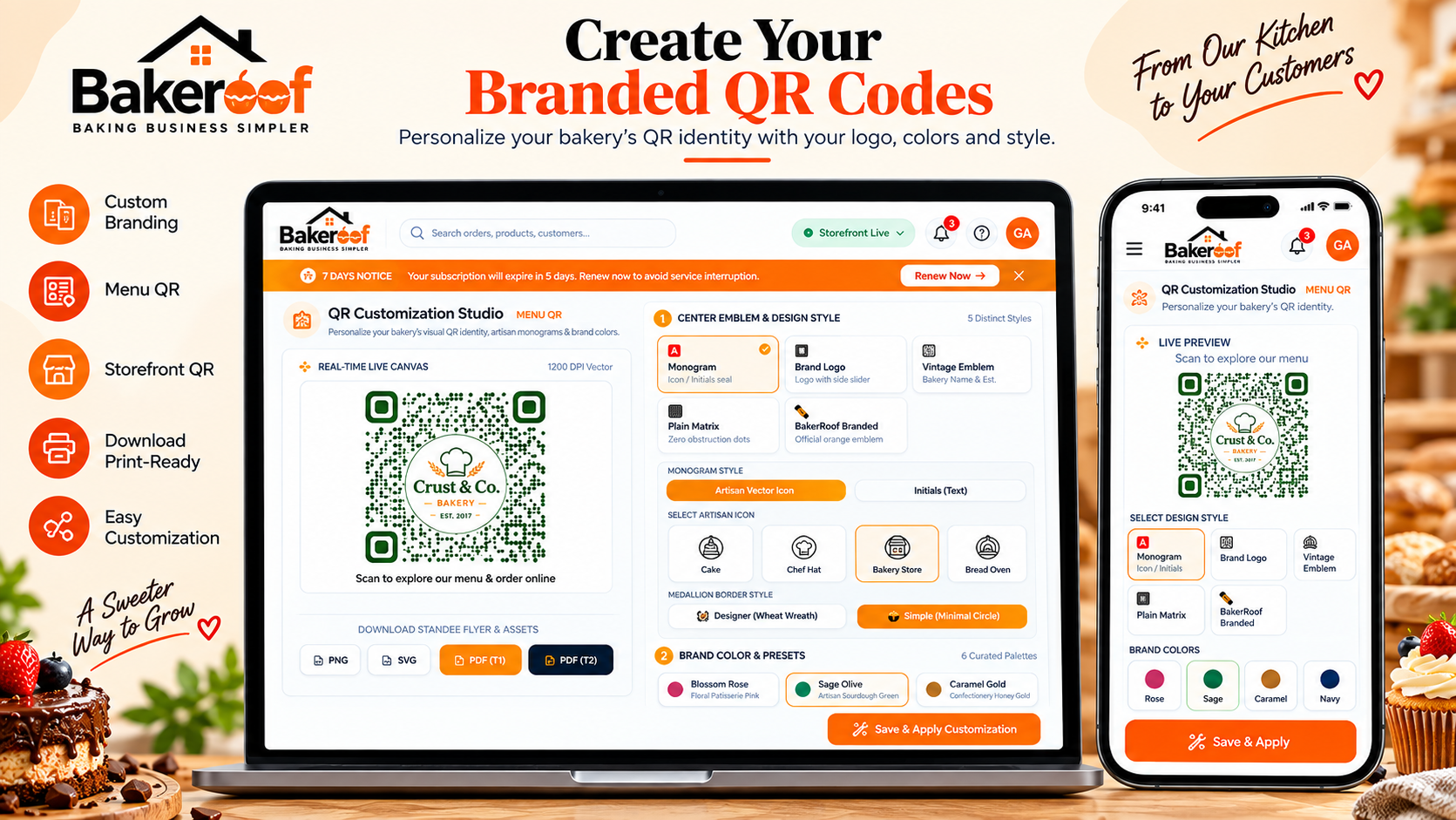 Create Branded QR Codes for Your Bakery - Bakeroof QR Code Management